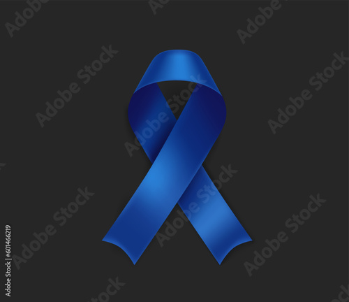 Tuberous sclerosis awareness month symbol. Color ribbon isolated on black background