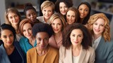 Portrait group of diverse Female Politicians together, Generative AI