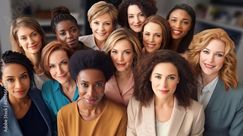 Portrait group of diverse Female Politicians together  Generative AI