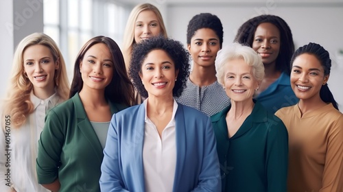 Portrait group of diverse Female Politicians together, Generative AI