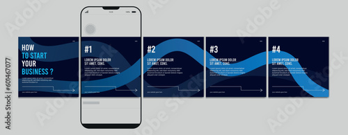 Set Of Instagram Carousel Post Template, Editable Instagram Carousel Post, social media carousel post for business, template eps 10.