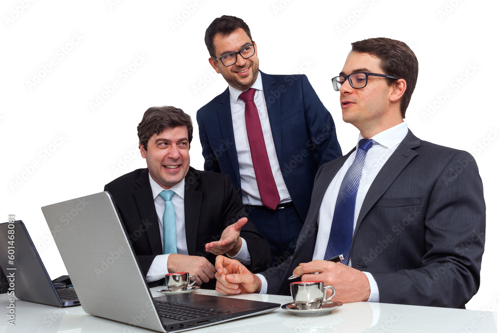 Executives happy with closing a new deal Executives happy with closing a new deal