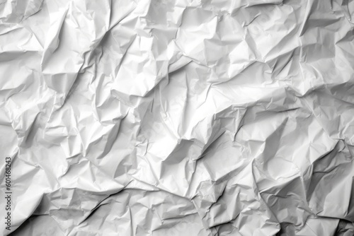 blank white crumpled and creased paper poster texture background. Generative ai