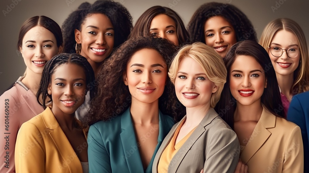 Obraz premium Portrait group of diverse Female Politicians together, Generative AI