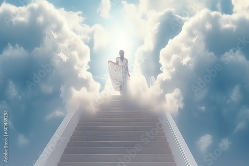 Woman going to heaven, generative ai