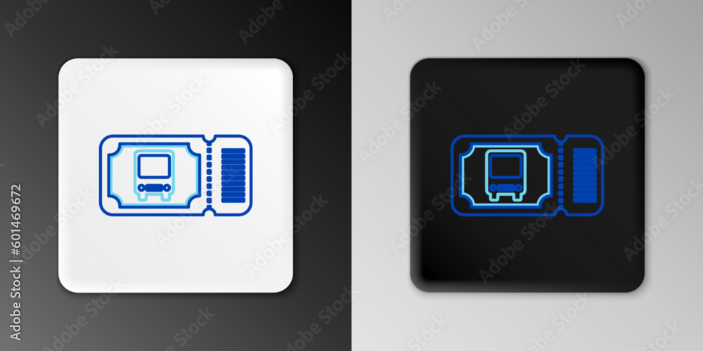 Line Bus ticket icon isolated on grey background. Public transport ticket. Colorful outline concept. Vector Line Bus ticket icon isolated on grey background. Public transport ticket. Colorful outline concept. Vector