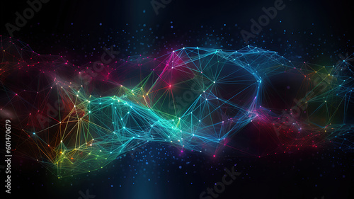 Gradient network connection background. Generative ai