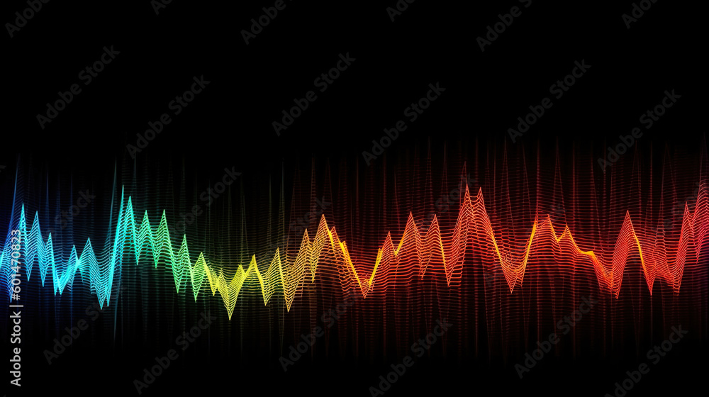 sound wave, Bright color. Generative ai