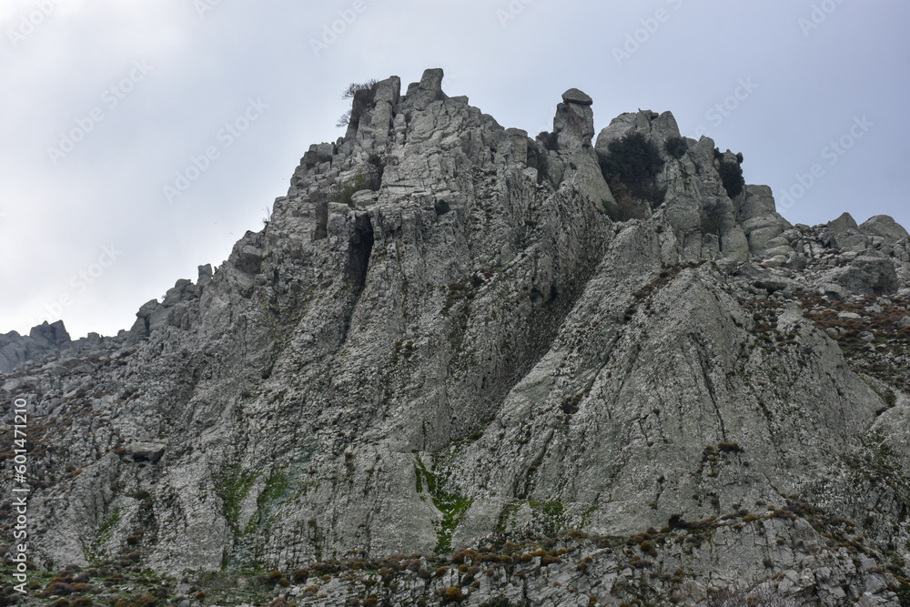Big rock mountain formation in the Cinarli region of Gökçeada, Imbros island, CanakkaleTurkey