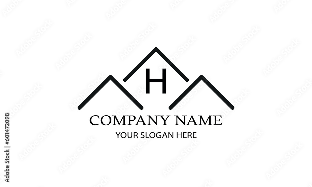 Simple linear logo with initial letter H. Suitable for branding, advertising, real estate, construction, business, business card, etc. Simple linear logo with initial letter H. Suitable for branding, advertising, real estate, construction, business, business card, etc.