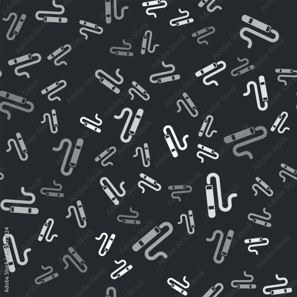 Grey Cigar icon isolated seamless pattern on black background. Vector Grey Cigar icon isolated seamless pattern on black background. Vector