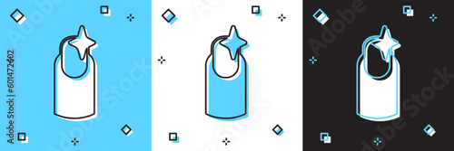 Set Nail manicure icon isolated on blue and white, black background. Vector