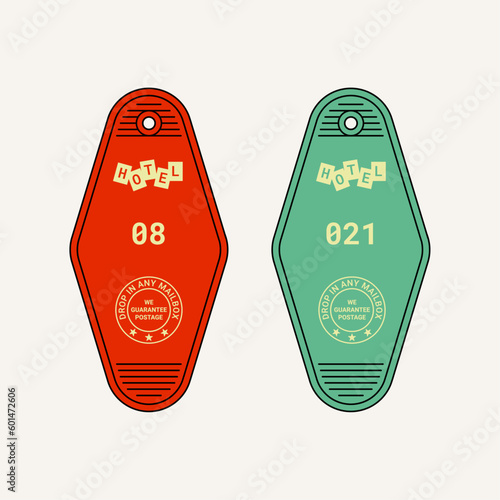 Random Square Logo Hotel Rooms Keychain Vector