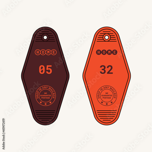 Home Hotel Rooms Keychain Vector