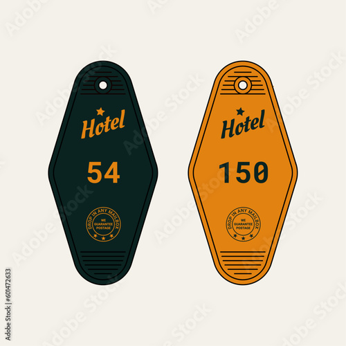 Star Hotel Rooms Keychain Vector