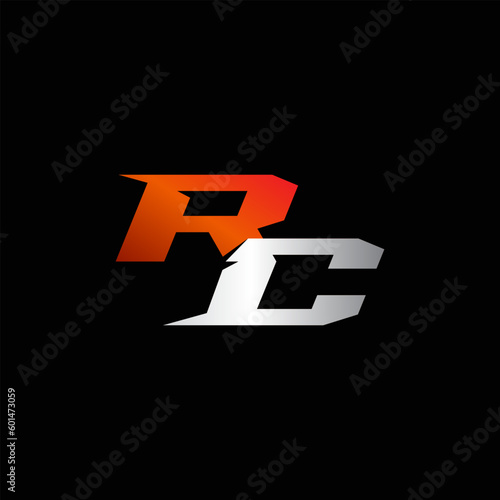 typography logo design initial RC Modern Style