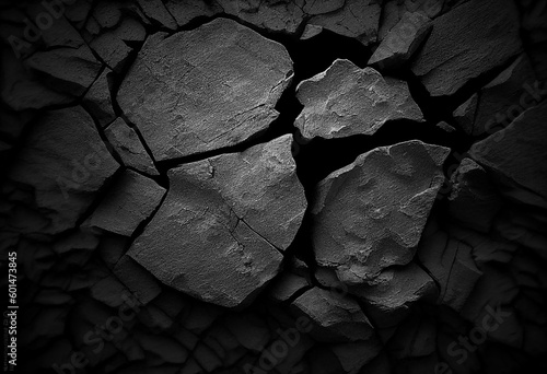 Fototapeta Cracked rock textures - Generative Ai