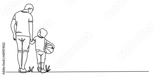 Fathers day line art vector illustration
