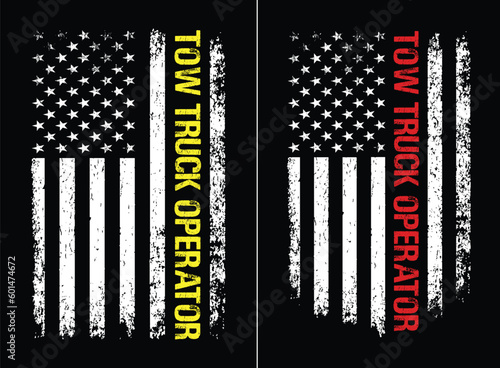 Patriotic Tow Truck Operator Flag Design
