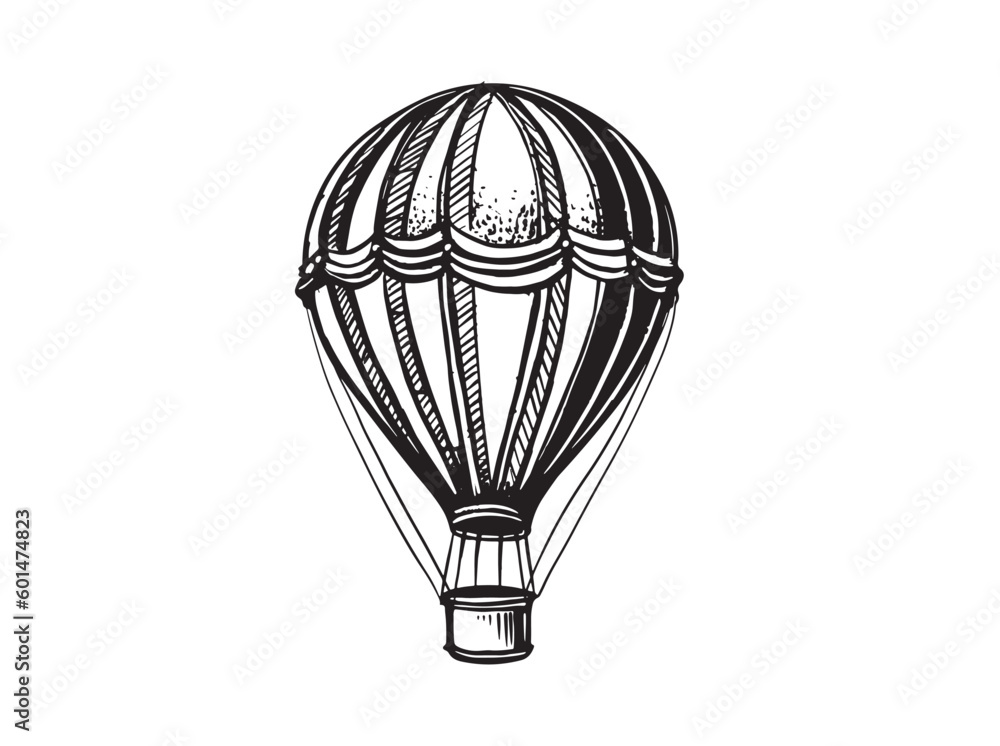 Air balloon, hand drawn illustrations, vector. Air balloon, hand drawn illustrations, vector.