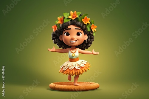 Cute Cartoon Hula Girl (Gen...