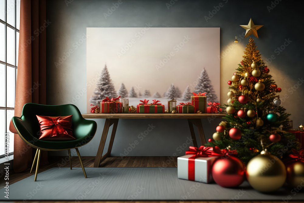 Merry Christmas and Happy new year xmas tree and santa claus in glass dome decor with bauble reindeer,pine cone tinsel at wood background (ai generated) Merry Christmas and Happy new year xmas tree and santa claus in glass dome decor with bauble reindeer,pine cone tinsel at wood background (ai generated)