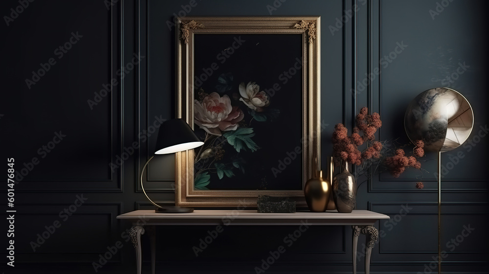 Home interior mock-up with green armchairs, table and decor in living room. Generative Ai Home interior mock-up with green armchairs, table and decor in living room. Generative Ai