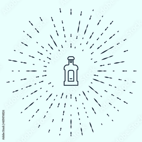 Black line Orujo icon isolated on grey background. Abstract circle random dots. Vector