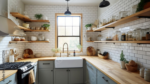 A modern farmhouse kitchen.