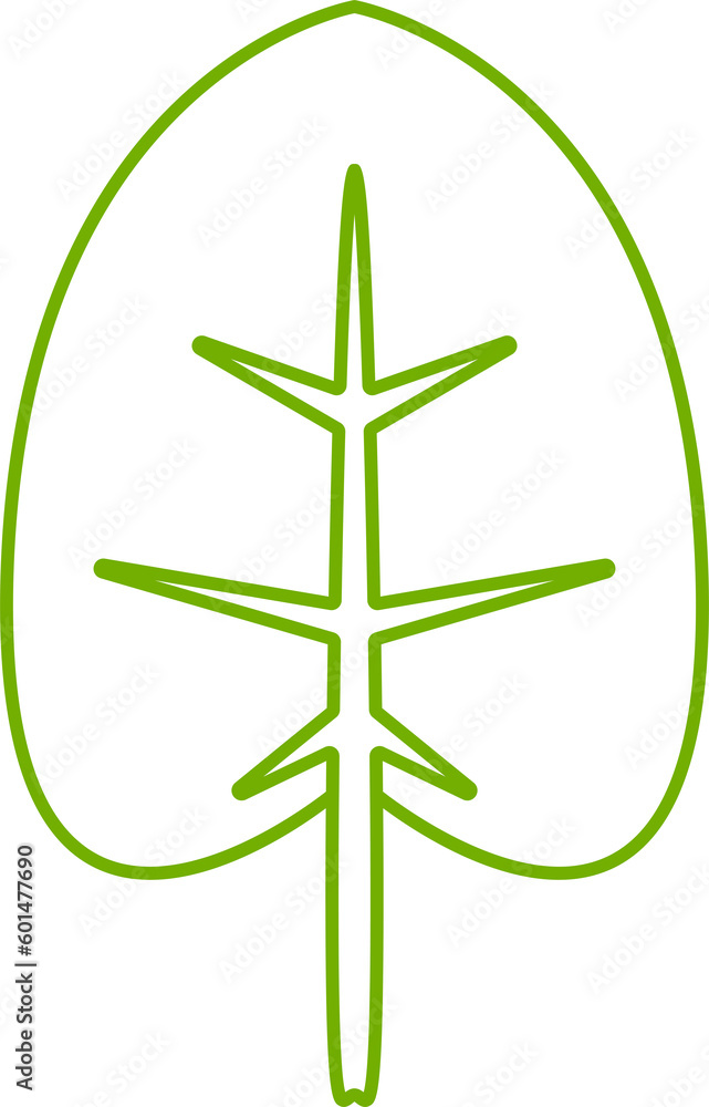 green leaf line illustration