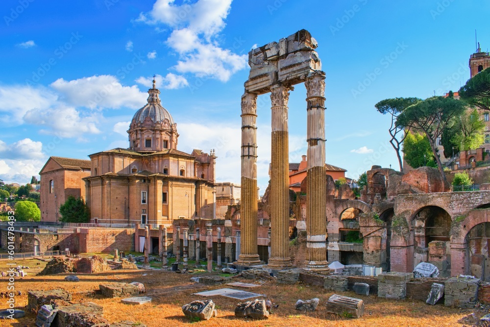 Roman Forum, Roma, Italy. Historical ancient centre of Roma capital