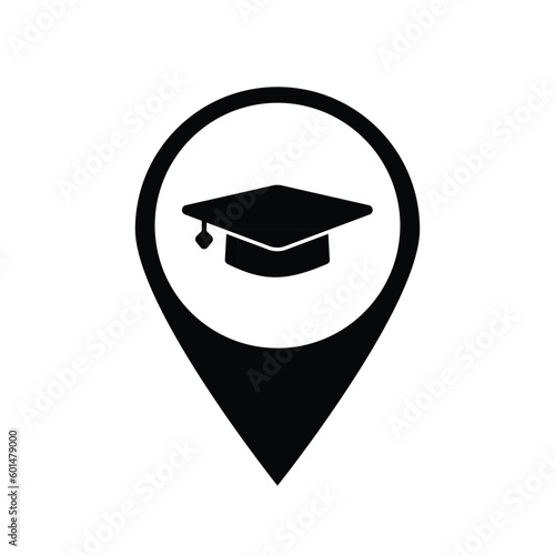 education map pin university vector map