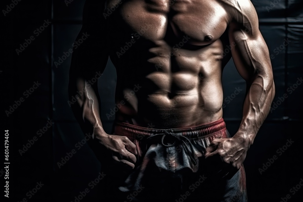 Body muscle of fitness man (Ai generated)