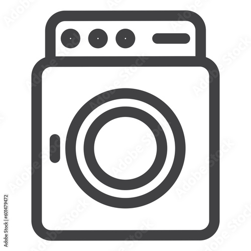 washing machine, simple thin line icon
