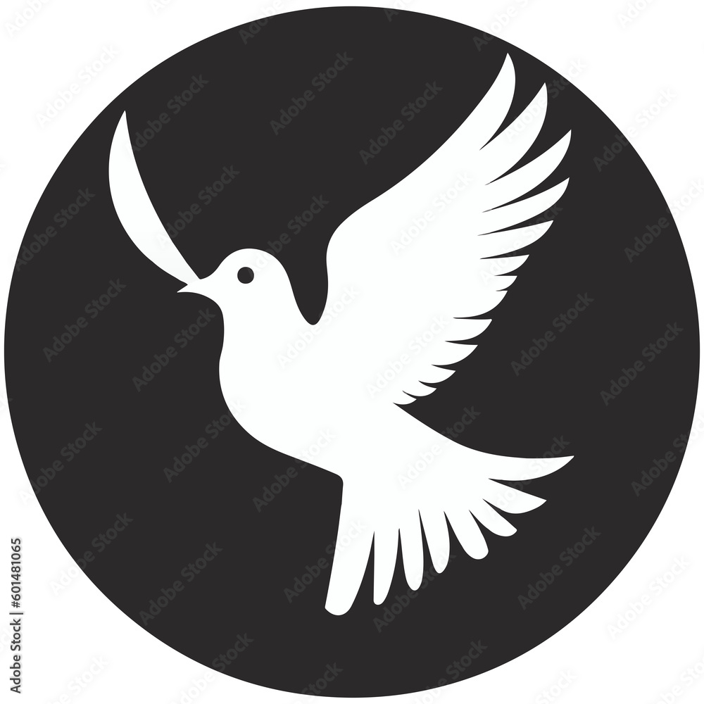 Fototapeta premium White Pigeon in Flight - A Striking Logo Design