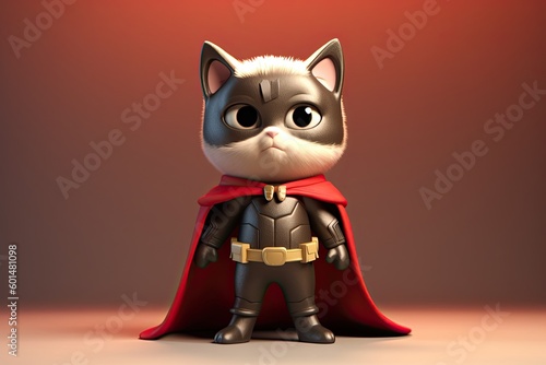 Cute Cartoon Cat Superhero ...