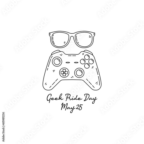 line art of geek pride day good for geek pride day celebrate. line art. illustration.