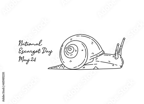 line art of national escargot day good for national escargot day celebrate. line art. illustration.