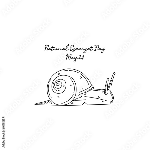 line art of national escargot day good for national escargot day celebrate. line art. illustration.