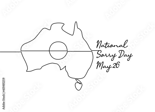 line art of national sorry day good for national sorry day celebrate. line art. illustration.