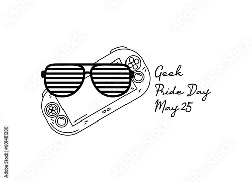 line art of geek pride day good for geek pride day celebrate. line art. illustration.