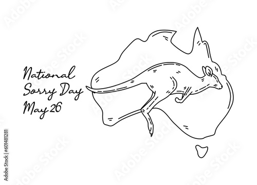 line art of national sorry day good for national sorry day celebrate. line art. illustration.