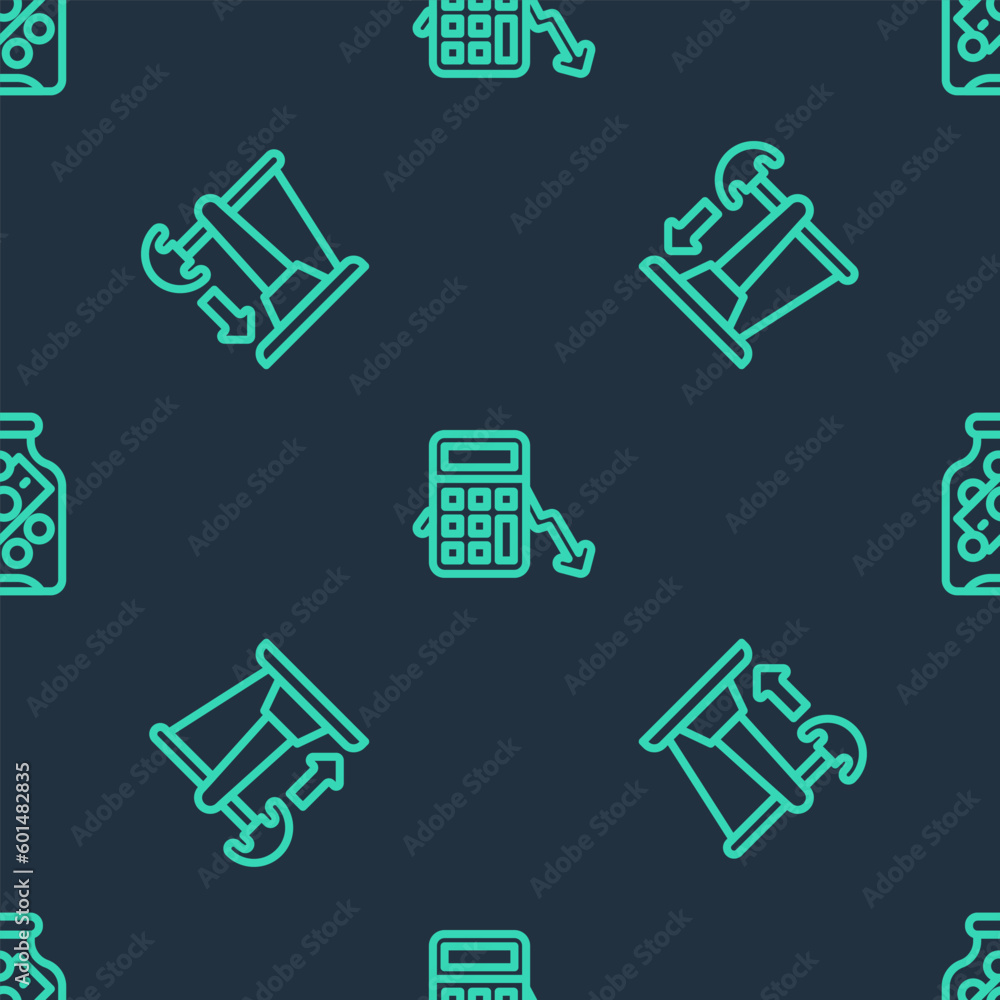 Set line Calculation of expenses, Drop in crude oil price and Glass money jar with coin on seamless pattern. Vector Set line Calculation of expenses, Drop in crude oil price and Glass money jar with coin on seamless pattern. Vector