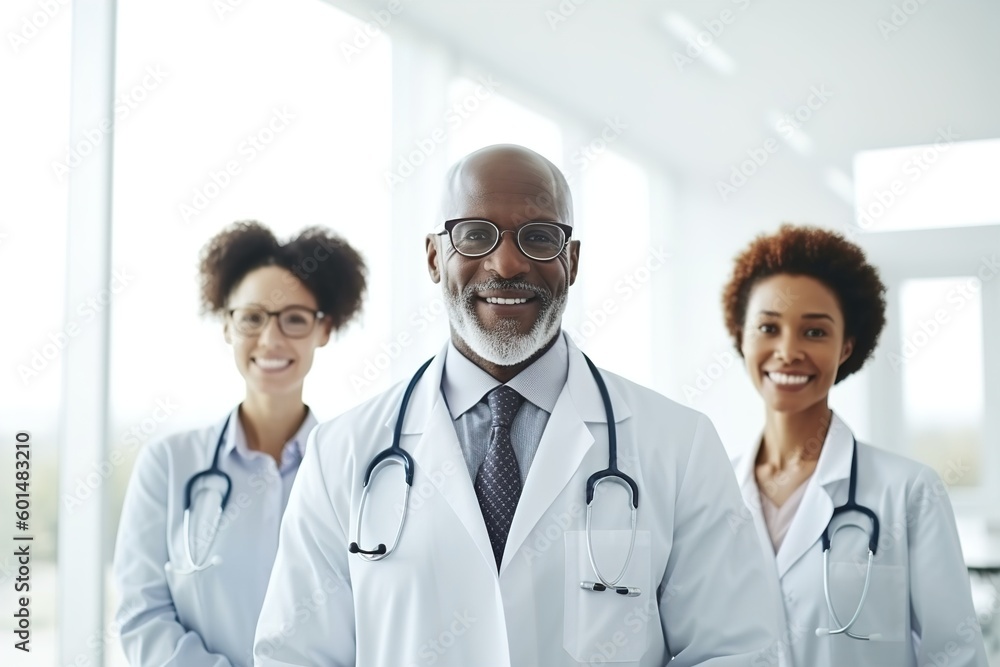 Fototapeta premium doctor hospital team medical nurse health medicine teamwork man healthcare senior mature clinic, created using generative ai technology