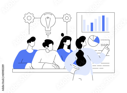 Brainstorming new product idea abstract concept vector illustration.