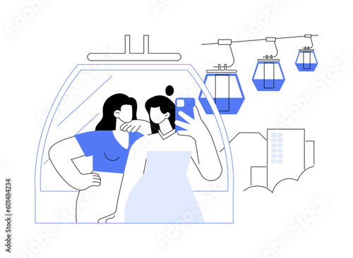 Cable car abstract concept vector illustration.