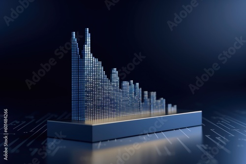 an image of a small digital device in the shape of a rising bar, ai generative photo