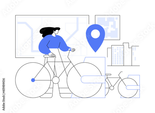 Return the bike abstract concept vector illustration.
