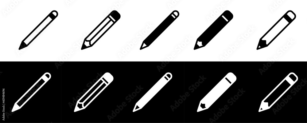 Pencils for Creativity. Vector Editable Icons. Simple Pencil Icon. Pencils for Creativity. Vector Editable Icons. Simple Pencil Icon.