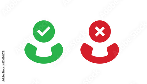 accept or reject mobile phone call buttons vector